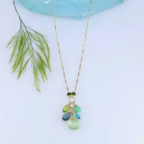 Oceane - Multi-Gemstone Cluster Gold Necklace