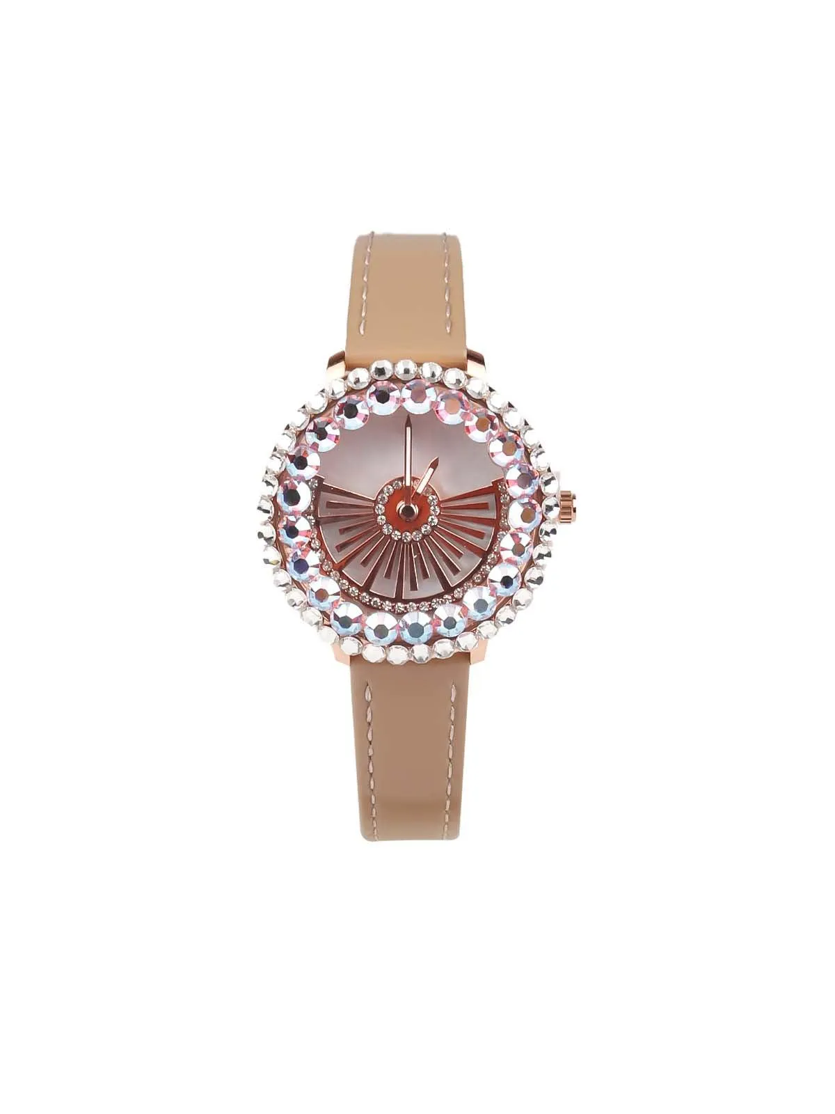 Odette Beige Colour Designer Wristwatch For Women