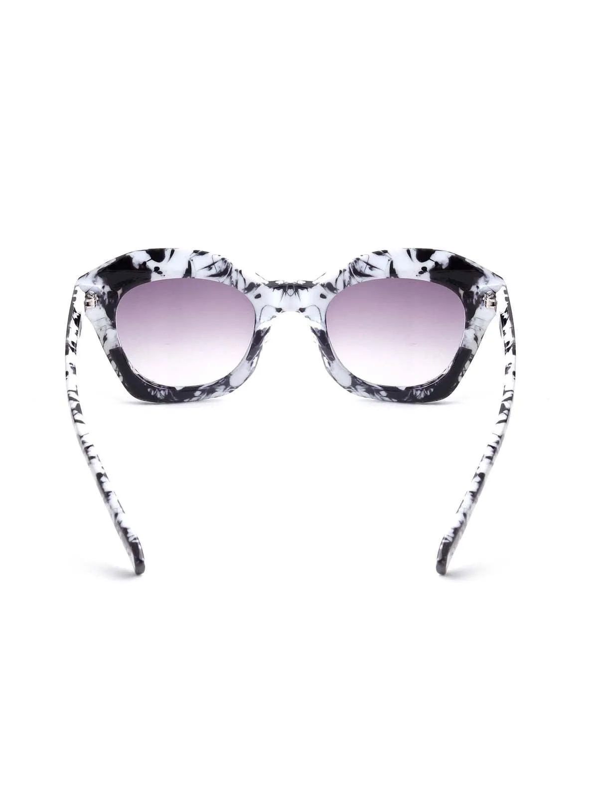 Odette Black And White Textured Frame Sunglasses For Women