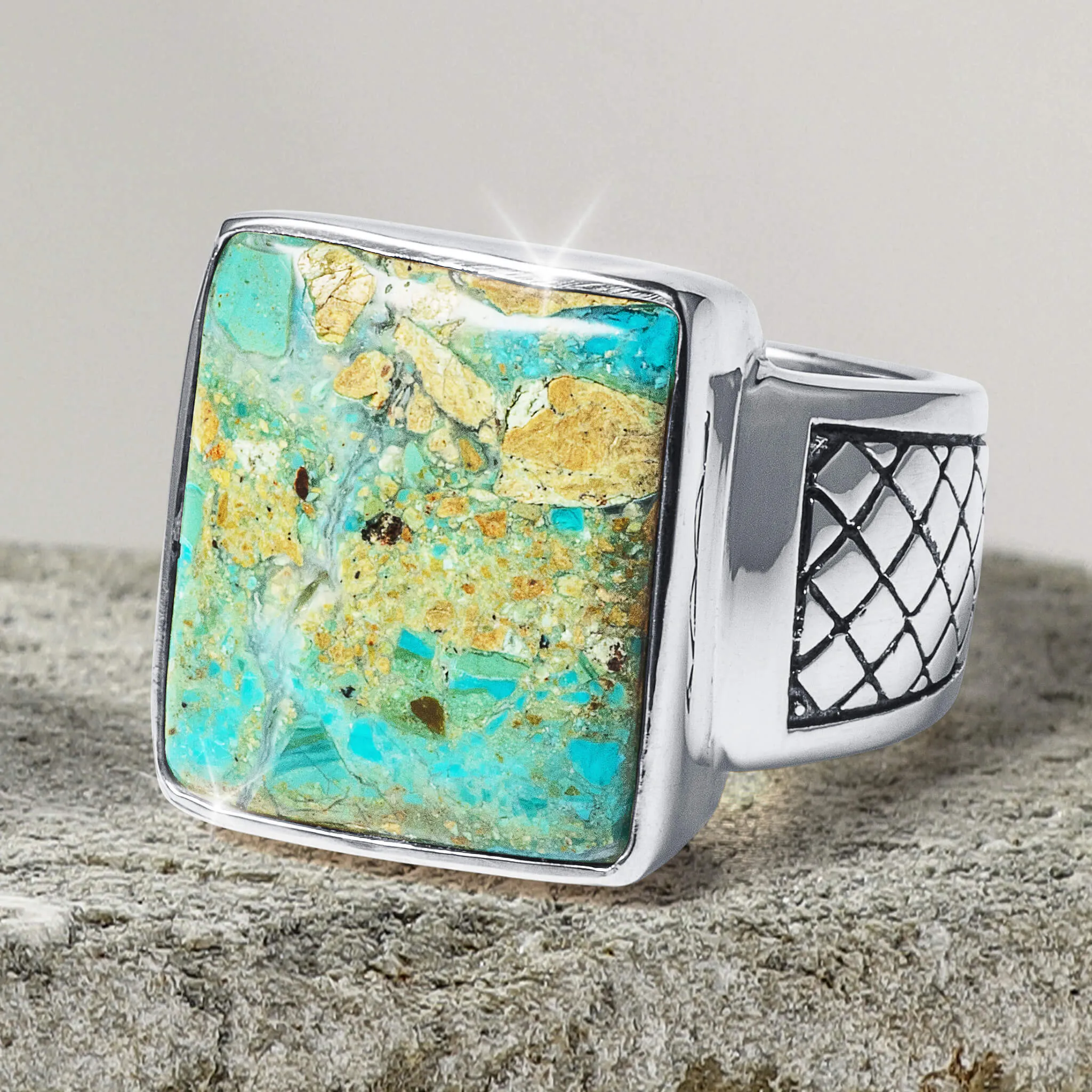 Opal Horizon Men's Ring