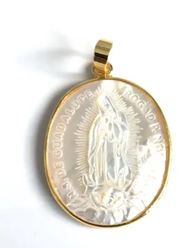 Our Lady of Guadalupe Mother Of Pearl Pendant