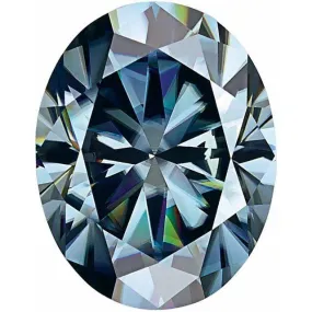 Oval Blue-Gray Moissanite Loose Stone