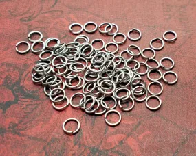 Oxidized Silver 6mm Open Jump Rings (100) - SOBF14