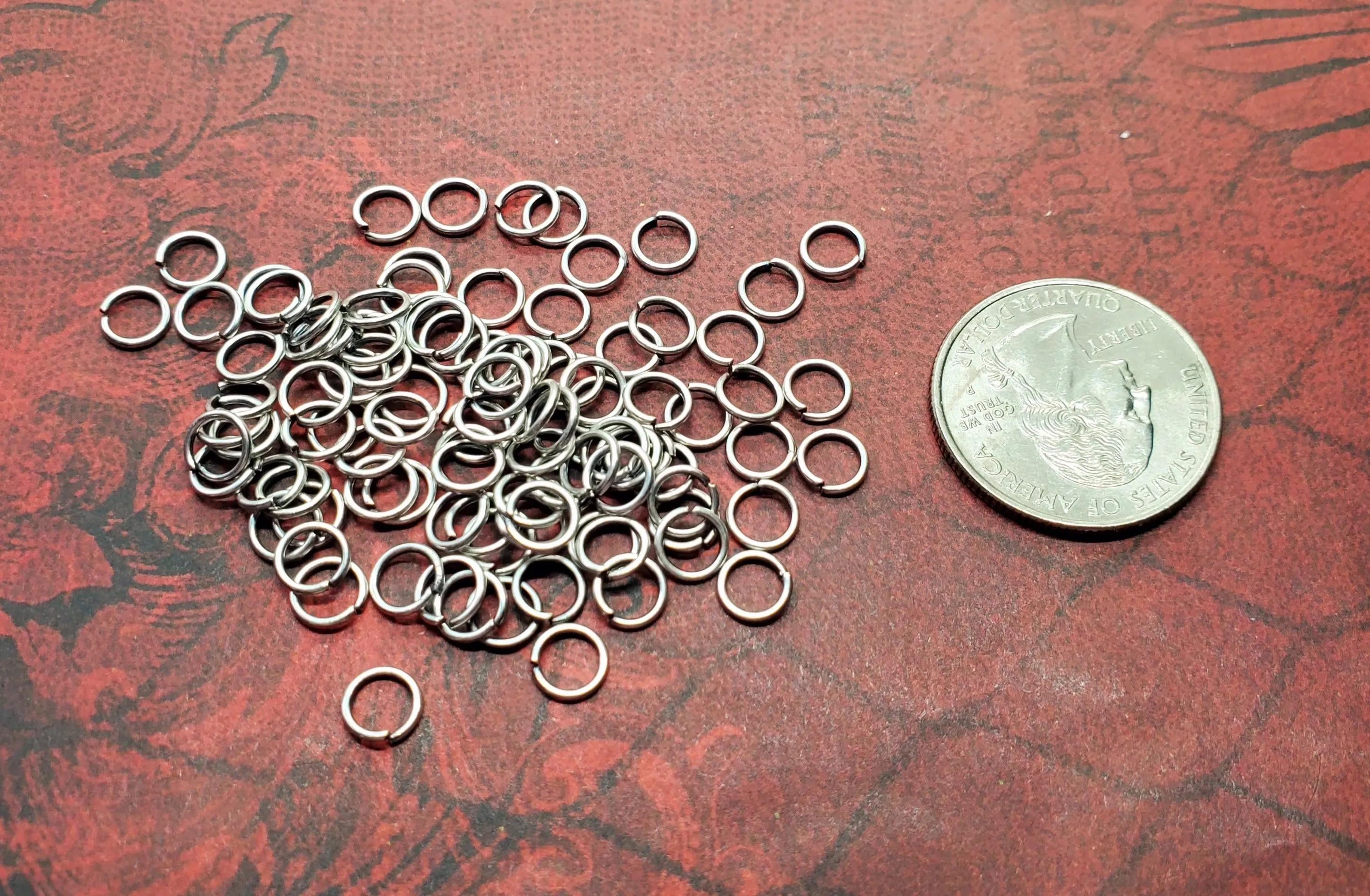 Oxidized Silver 6mm Open Jump Rings (100) - SOBF14