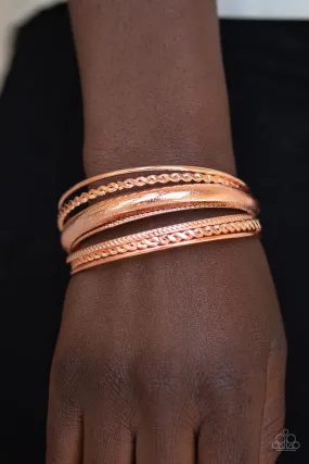 Paparazzi CLIQUE Here - Copper Bangle Bracelet