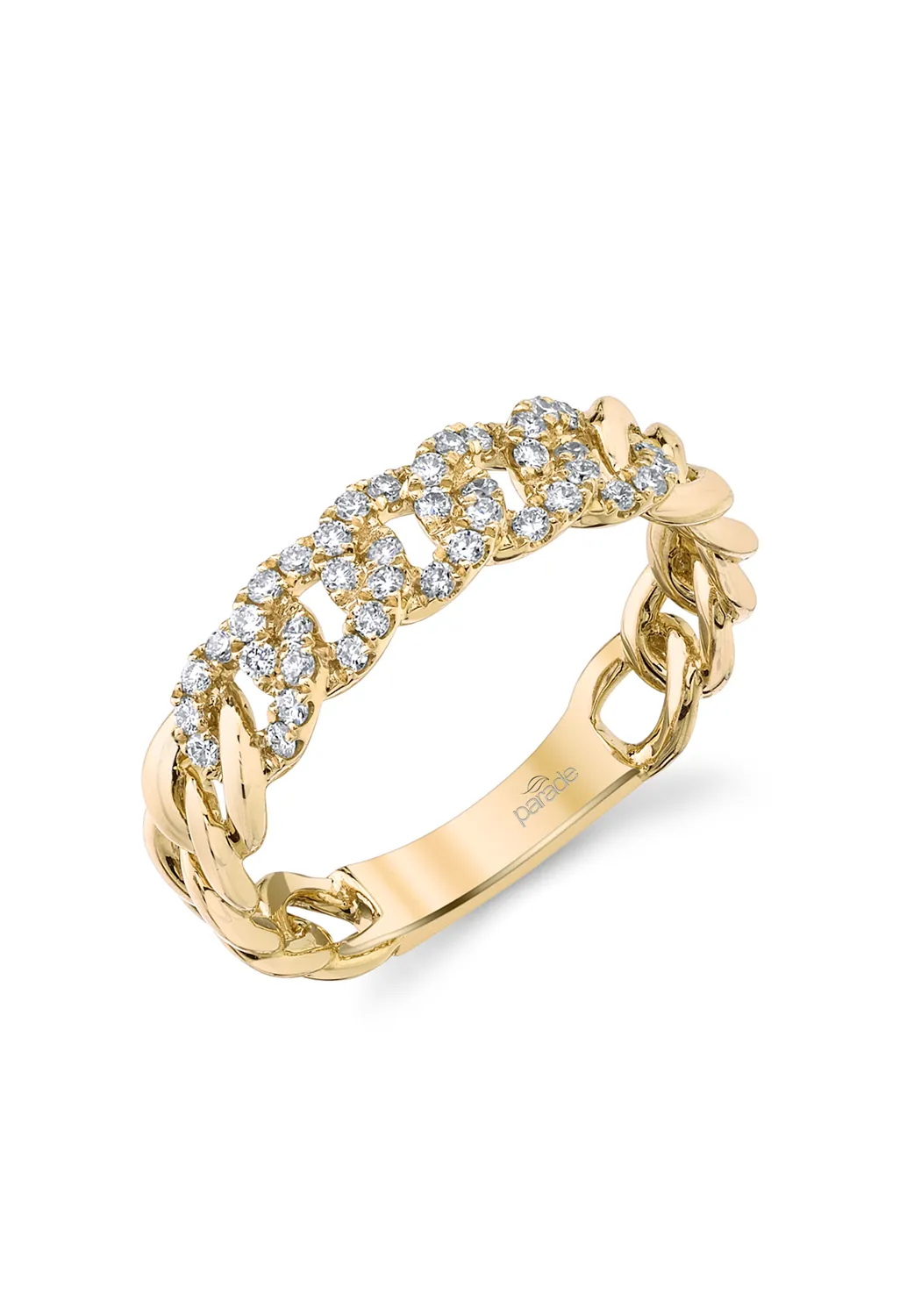 Parade Design 18KYG Chain Link Diamond Ring