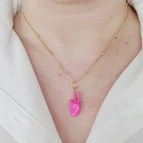 Peace Hot Pink Necklace