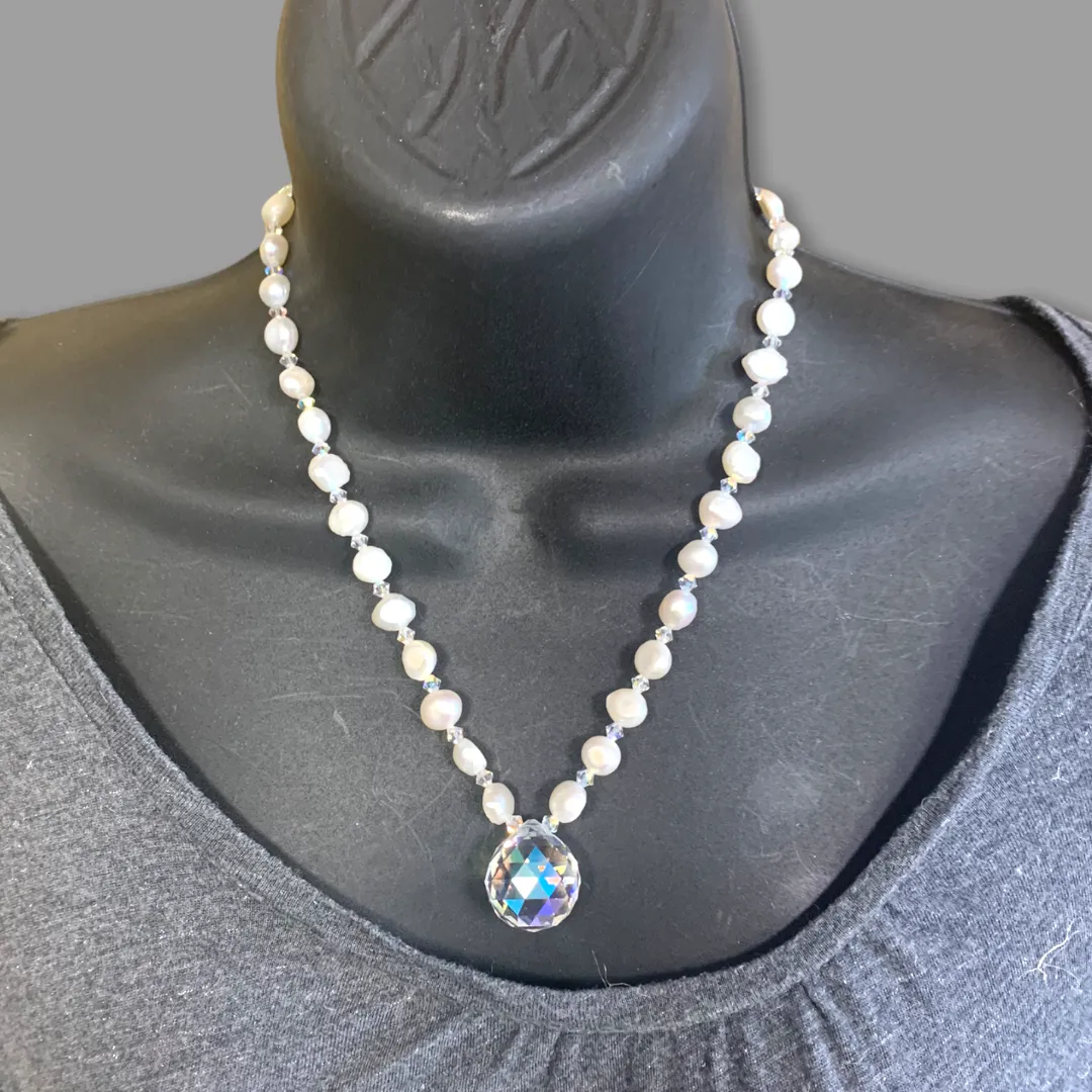 Pearl and Swarovski Crystal Necklace