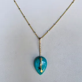 Pendulum Dots point drop turquoise necklace