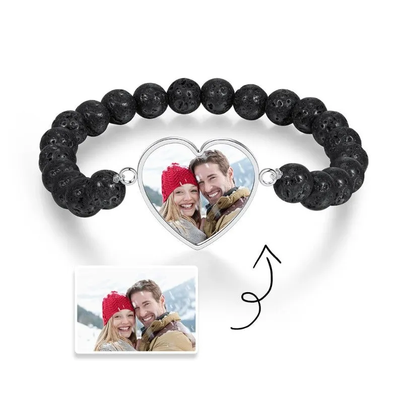 Personalized Colorful 1 Picture Heart-Shape Bracelets