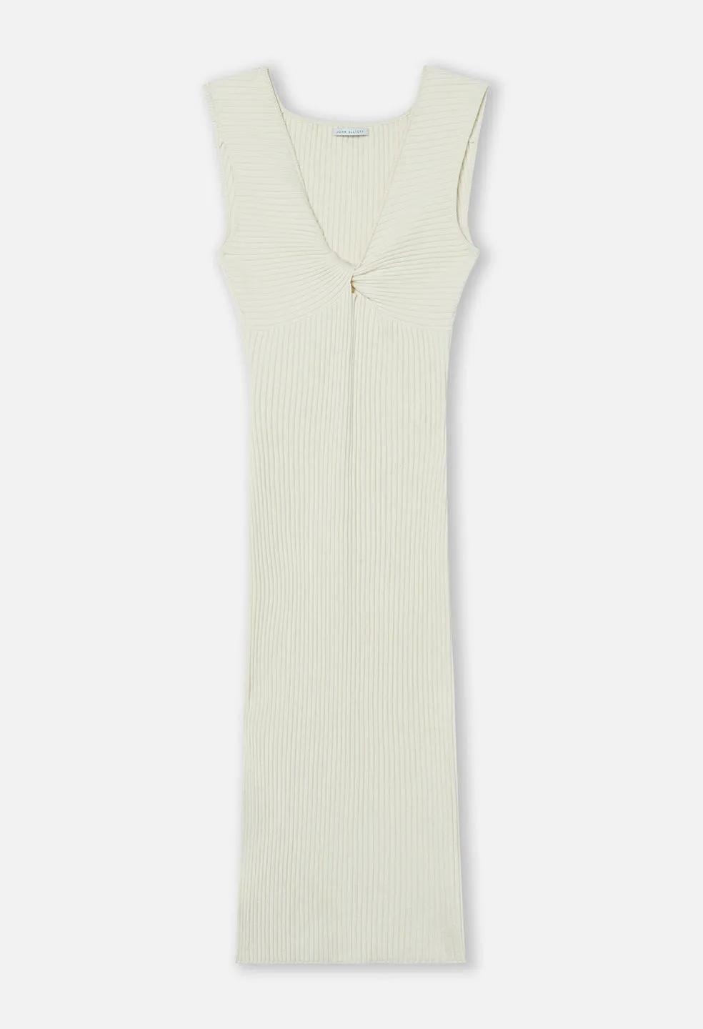 Piper Silk Rib Twist Dress / Ivory