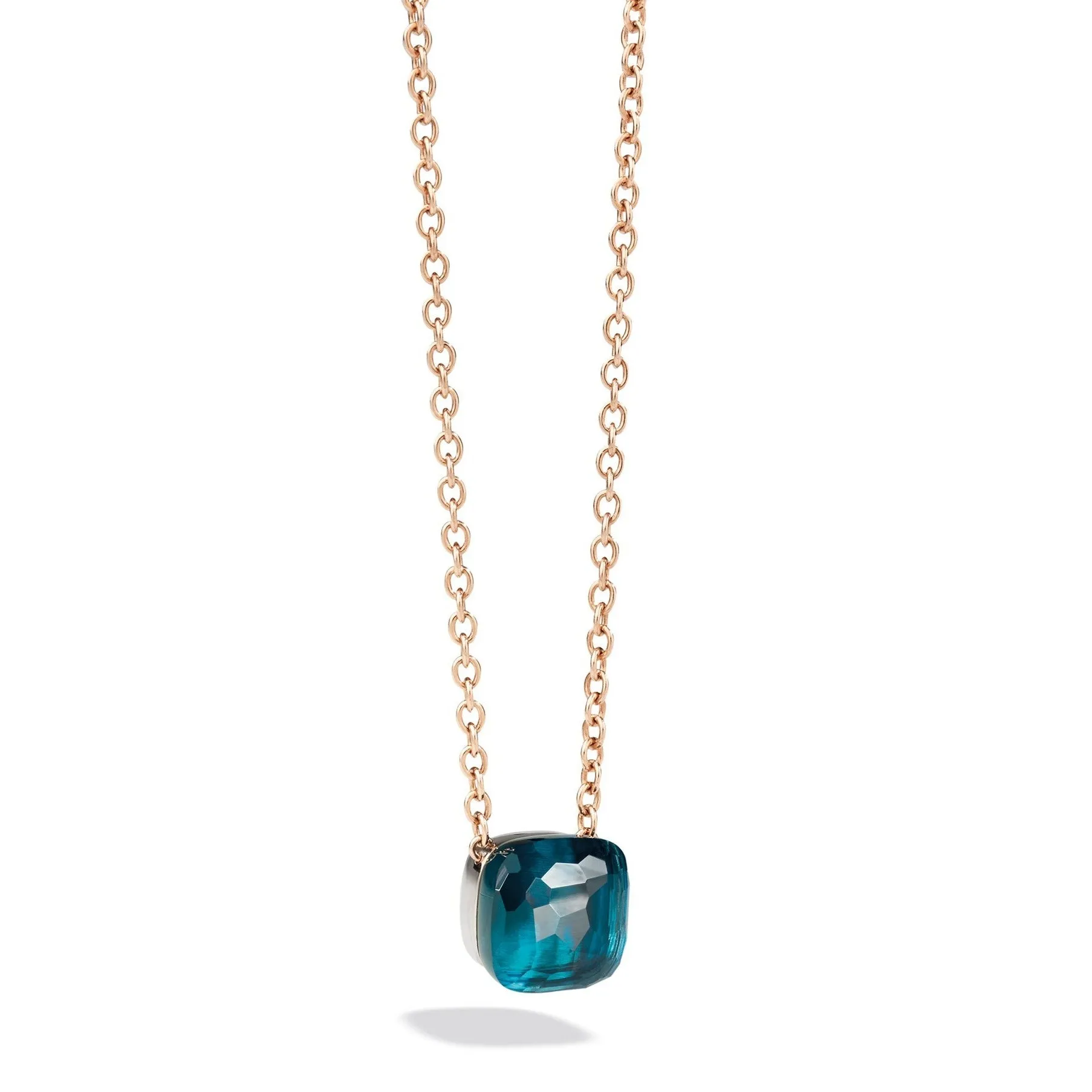 Pomellato - Nudo - Pendant Necklace with London Blue Topaz, 18k Rose and White Gold