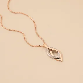 Rose-Tone Sterling Silver Infinity Teardrop Pendant