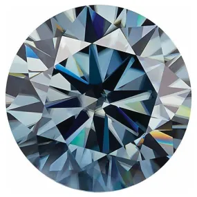 Round Blue-Gray Moissanite Loose Stone