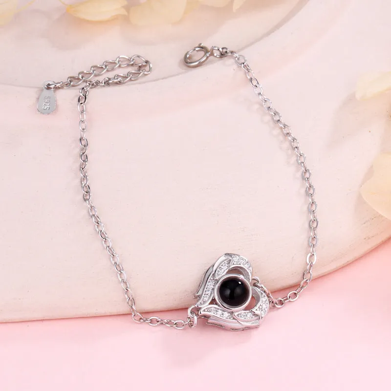 S925 Silver Rose Gold Zircon Heart Felicity Bracelet