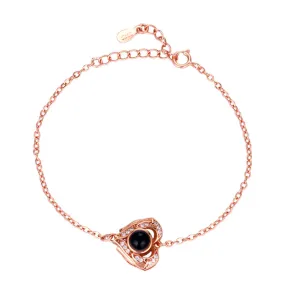 S925 Silver Rose Gold Zircon Heart Felicity Bracelet