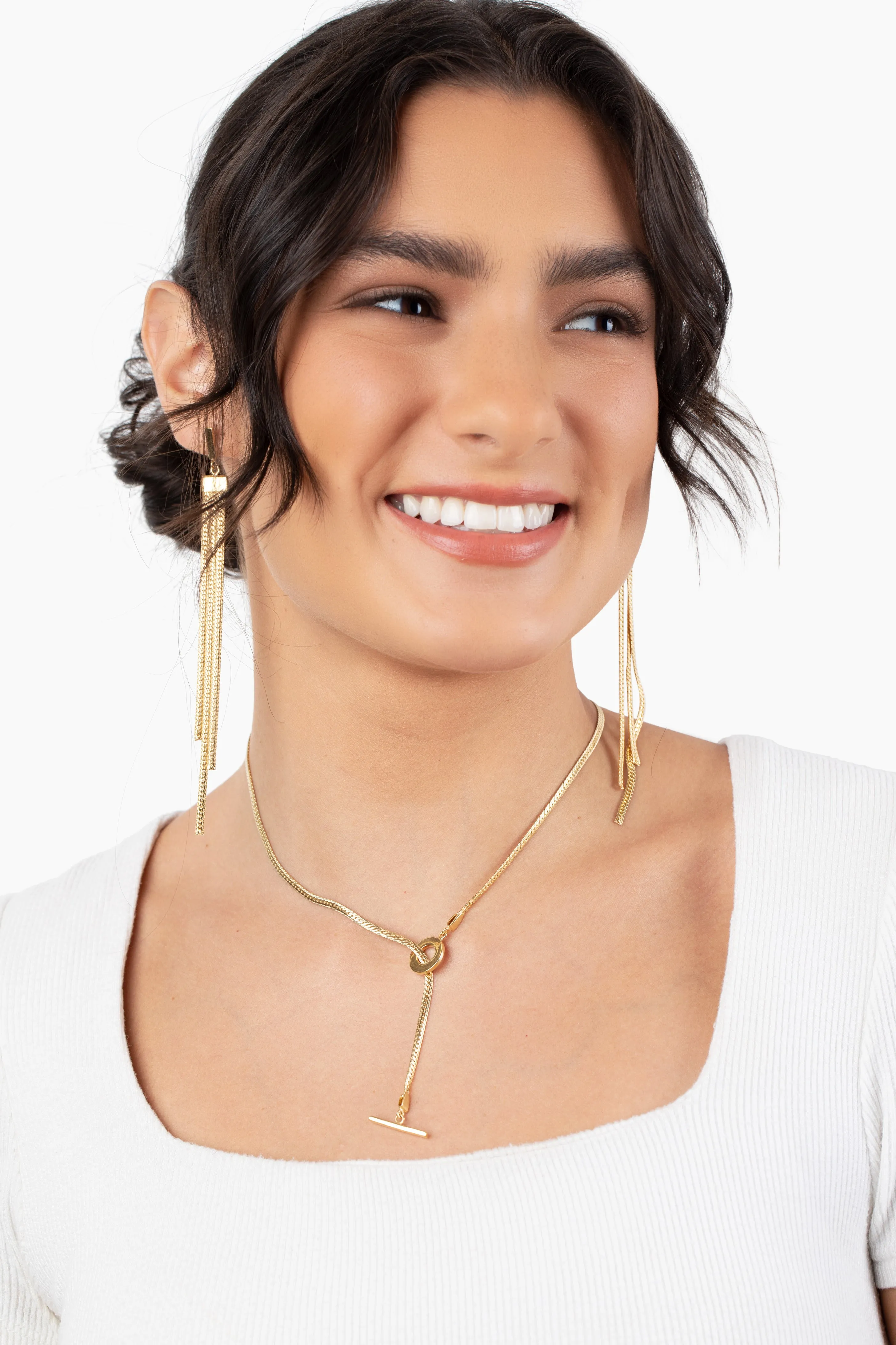 Safu Herringbone Lariat Necklace