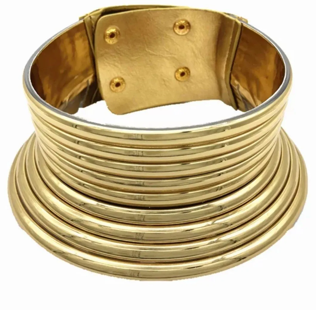 SASHA African Choker Necklace (Round and Gold)