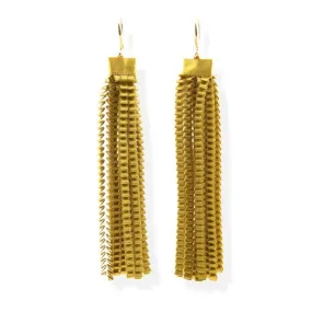 Satin Pleated Earrings Essilp Gold e-79