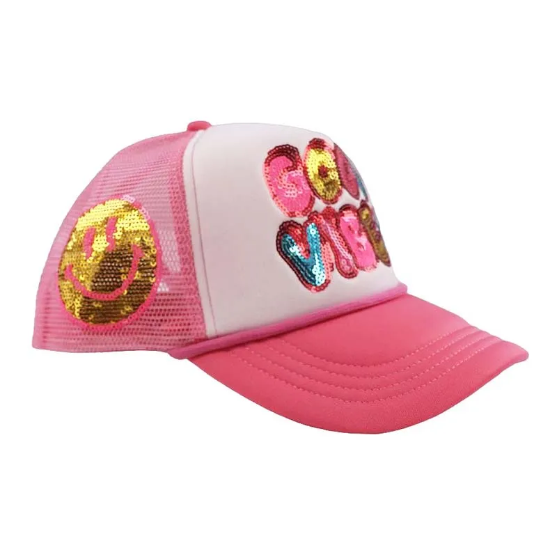 Sequin Good Vibes Trucker