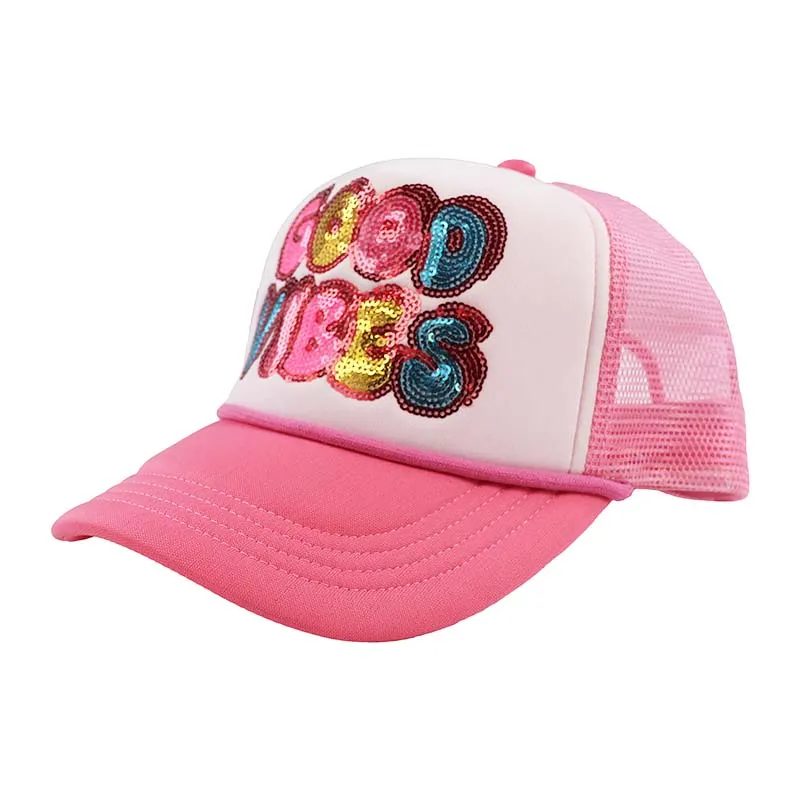 Sequin Good Vibes Trucker