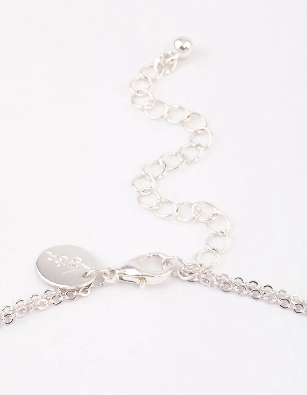 Silver Baguette Pearl Layered Necklace & Polishing Set