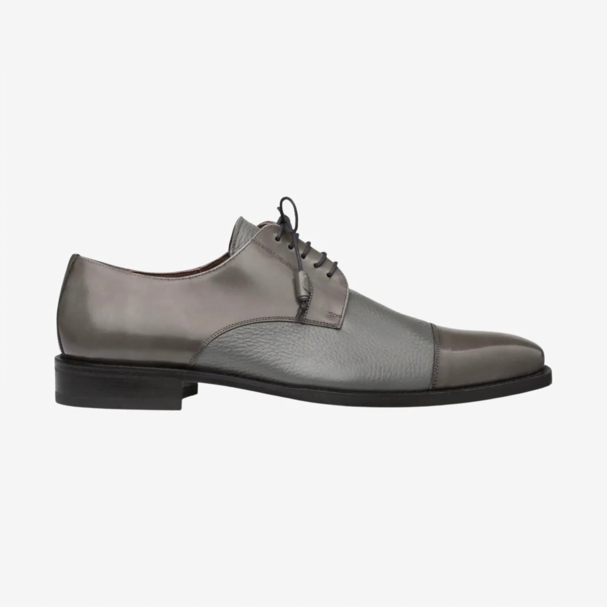 Soka Deerskin and Calfskin Cap-toe Oxfords