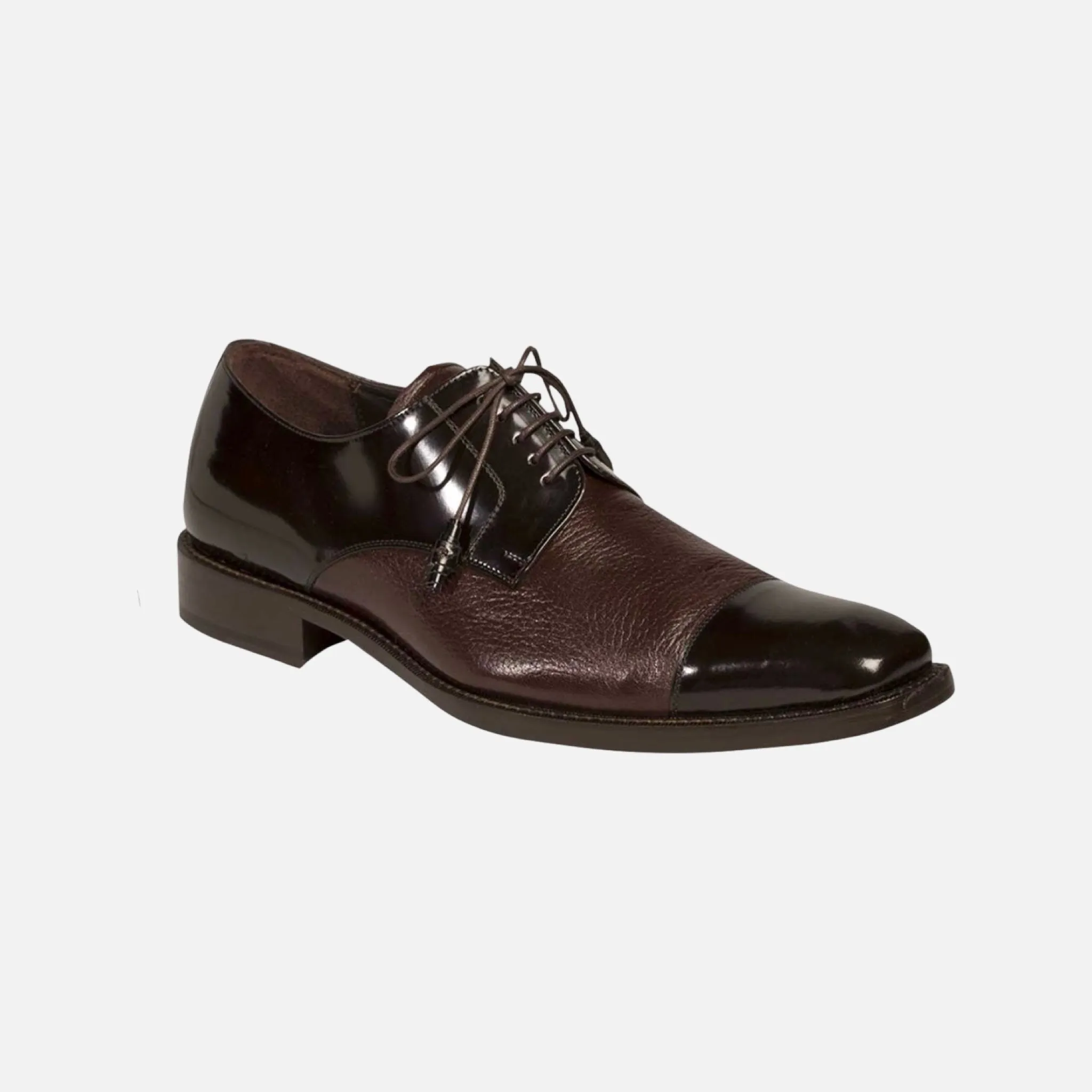 Soka Deerskin and Calfskin Cap-toe Oxfords