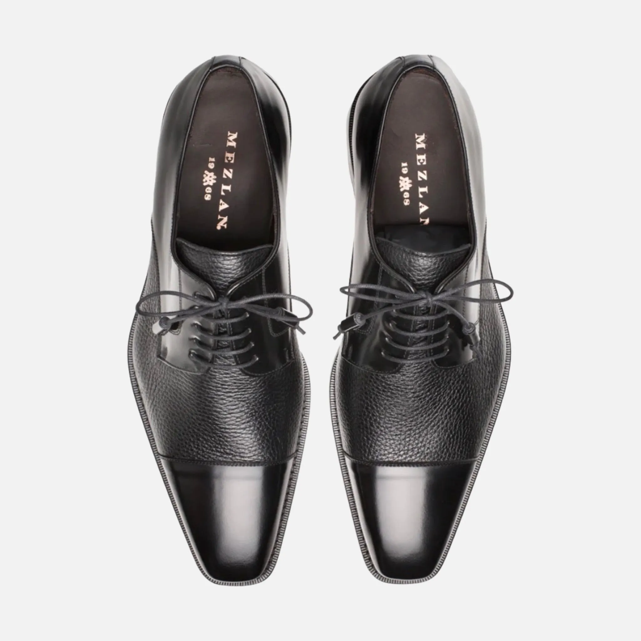 Soka Deerskin and Calfskin Cap-toe Oxfords