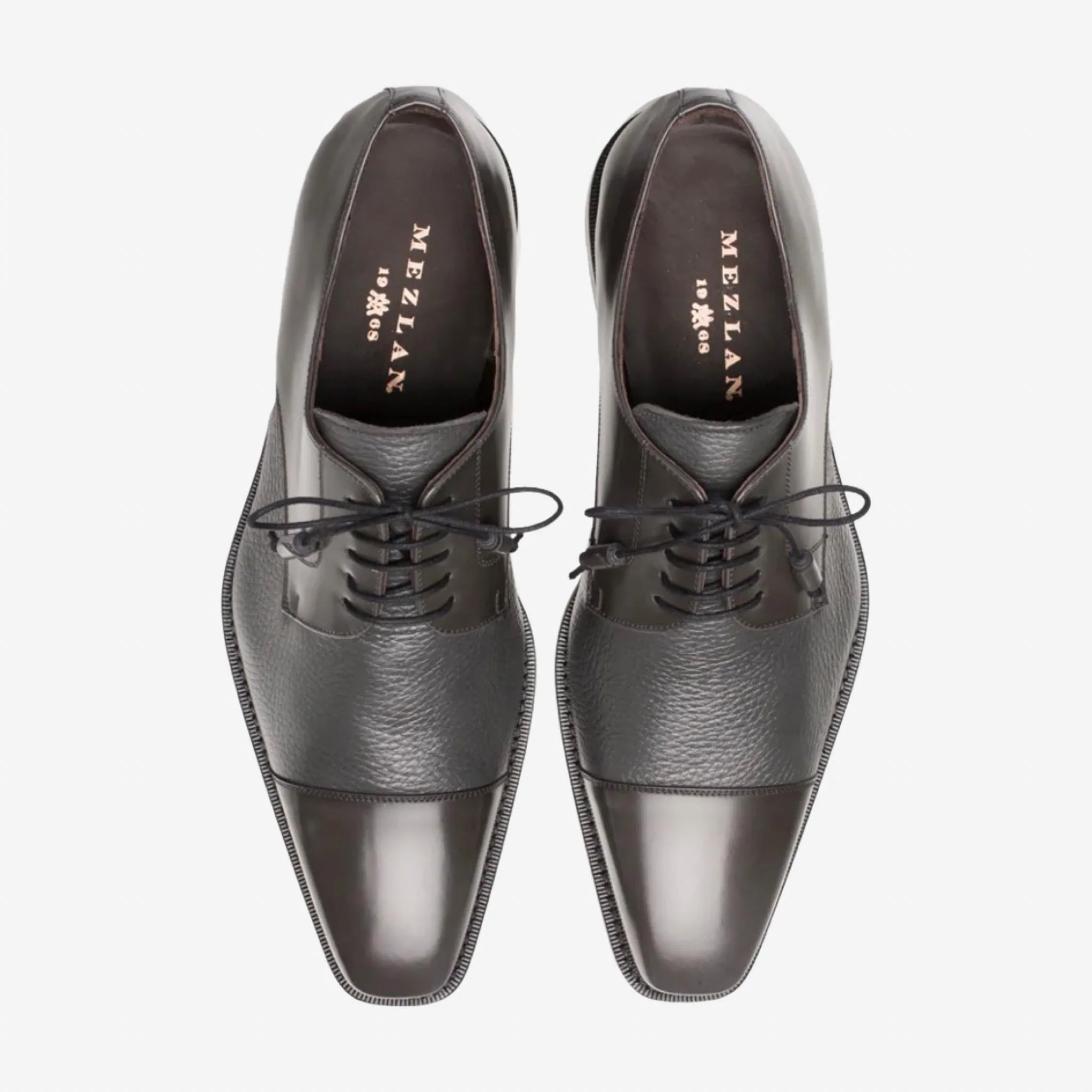 Soka Deerskin and Calfskin Cap-toe Oxfords