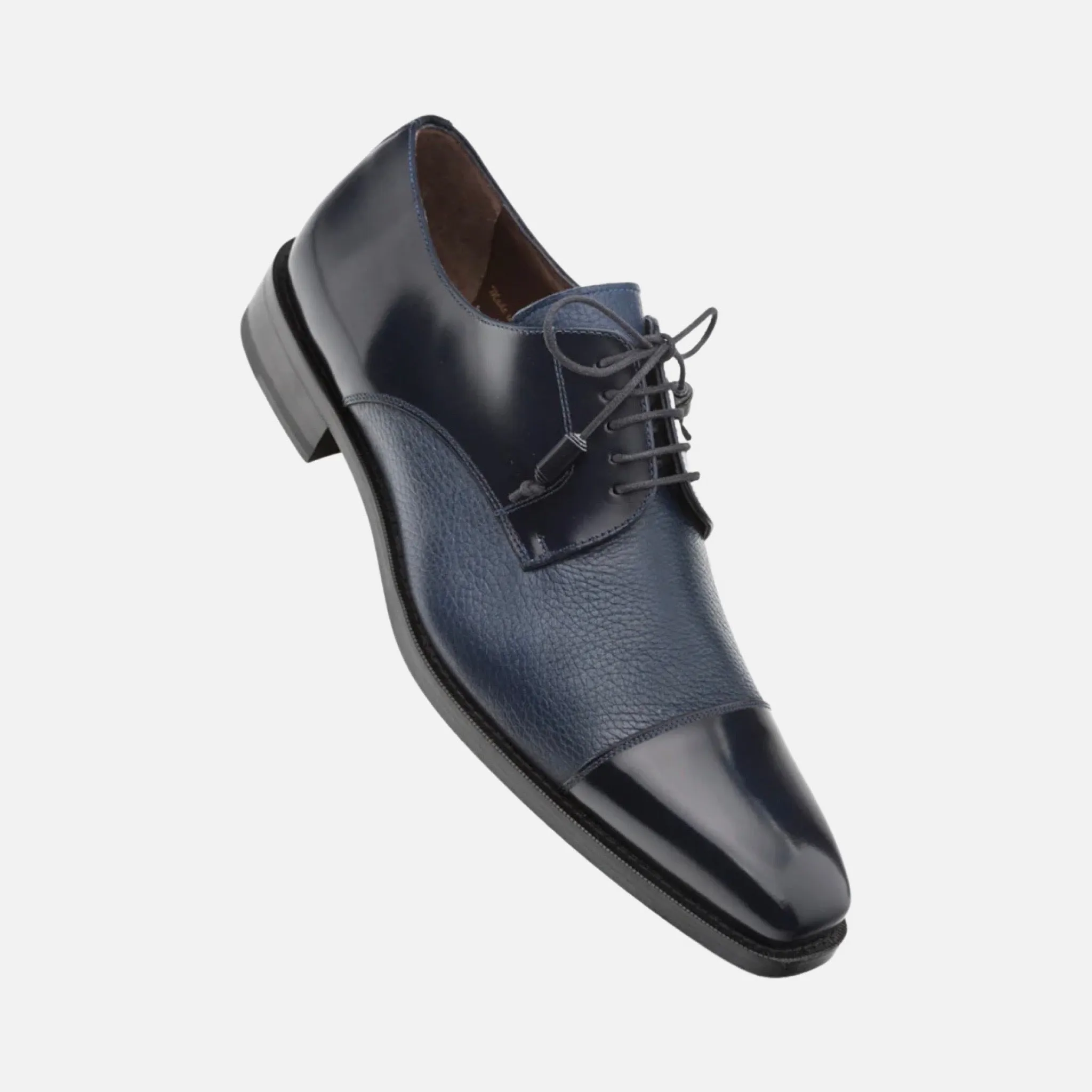 Soka Deerskin and Calfskin Cap-toe Oxfords