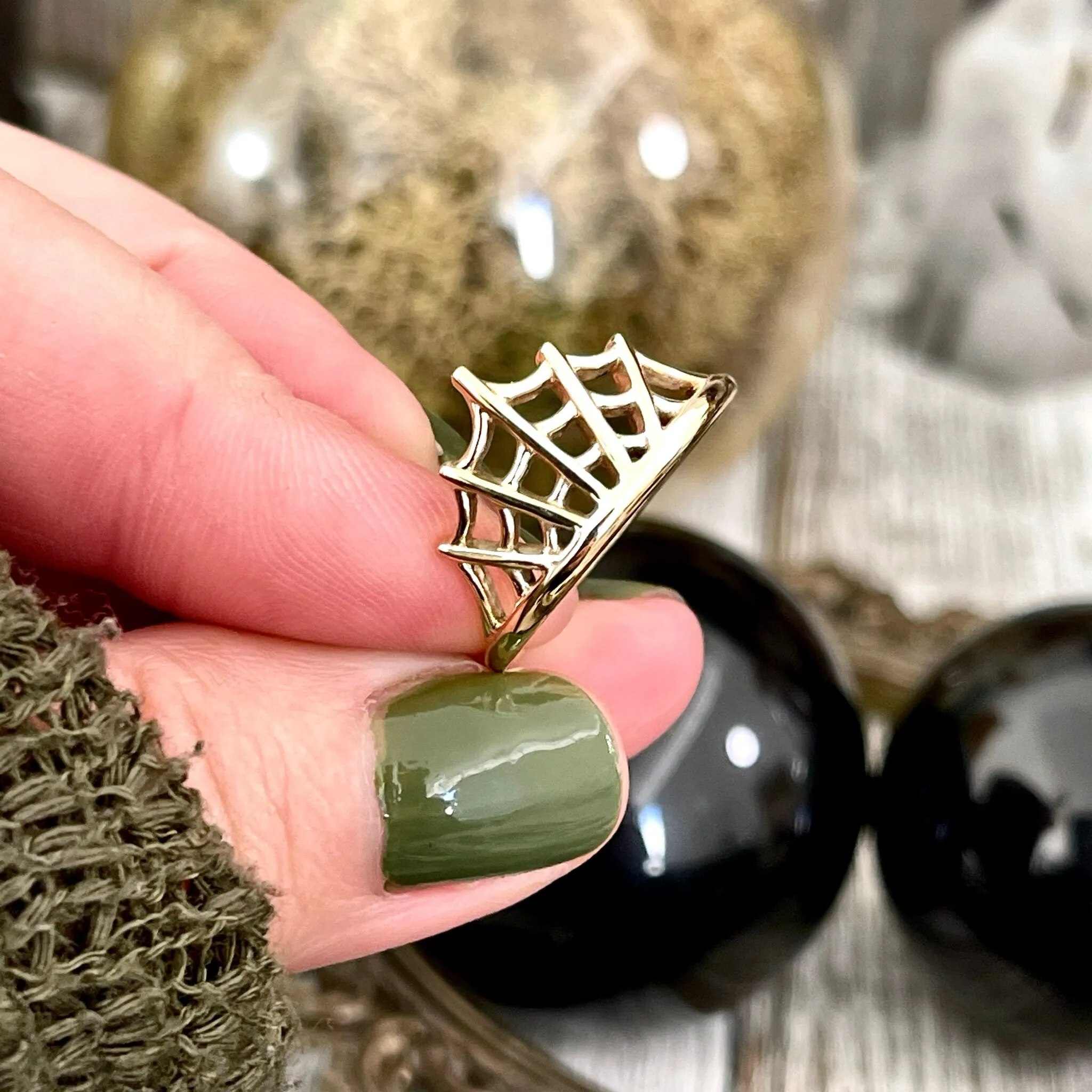 Brass Spider Web Ring - Available in Sizes 7, 8, 9