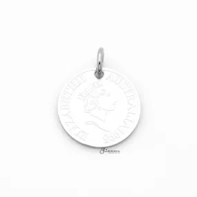 Stainless Steel Queen Elizabeth II Pendant - Silver