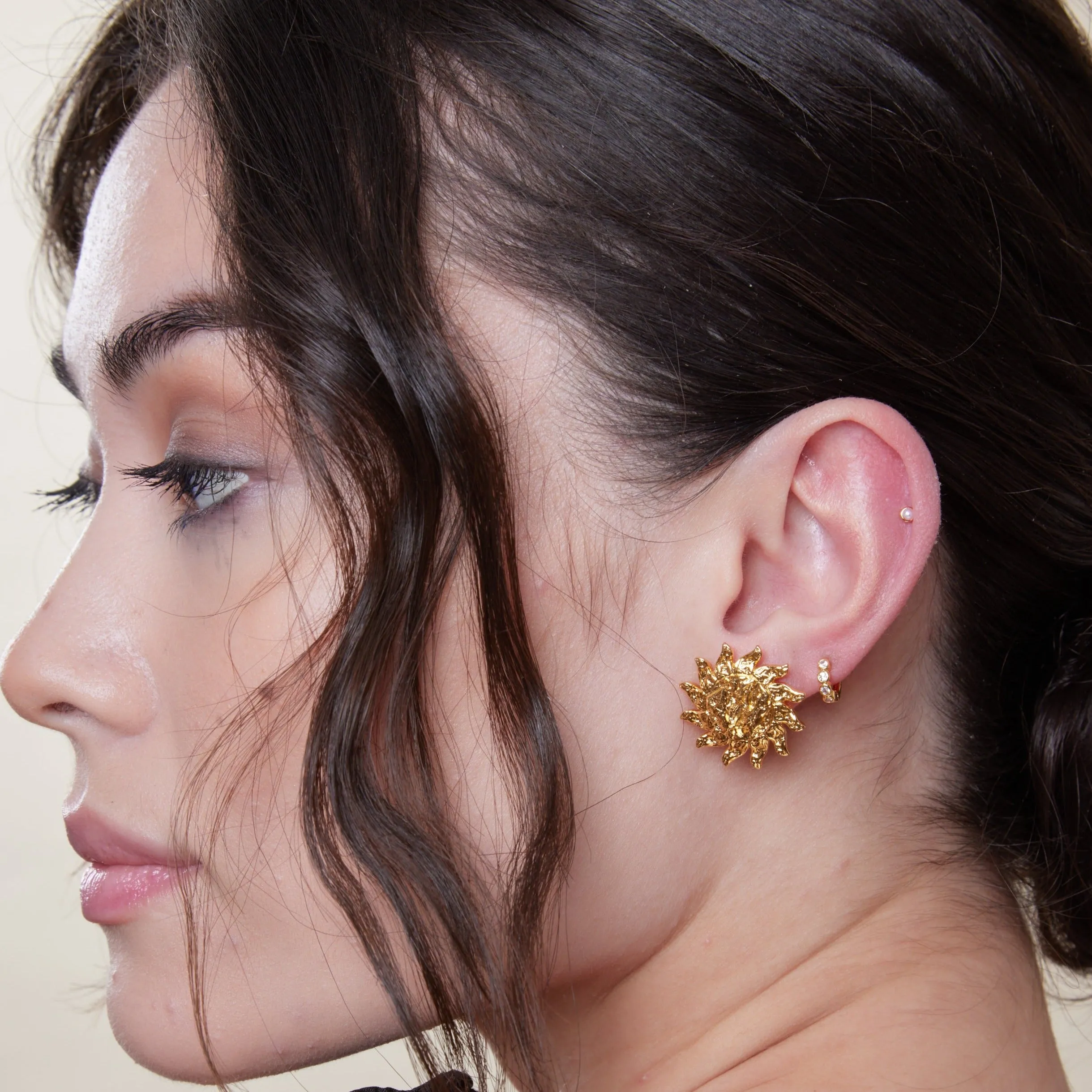 Statement Molten Sun Stud Earrings