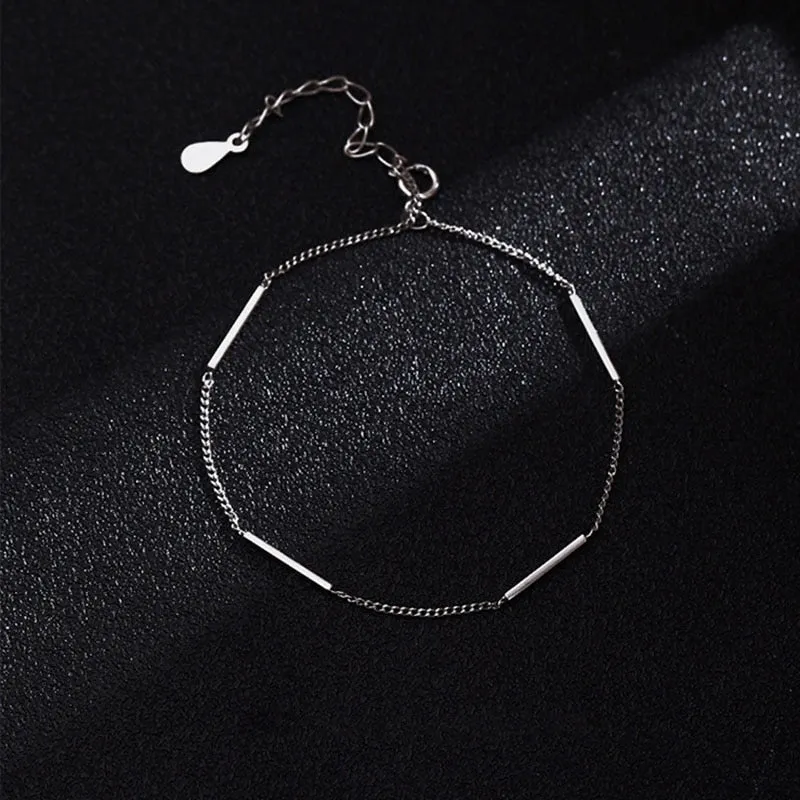 Sterling Silver Square Shiny Bracelet