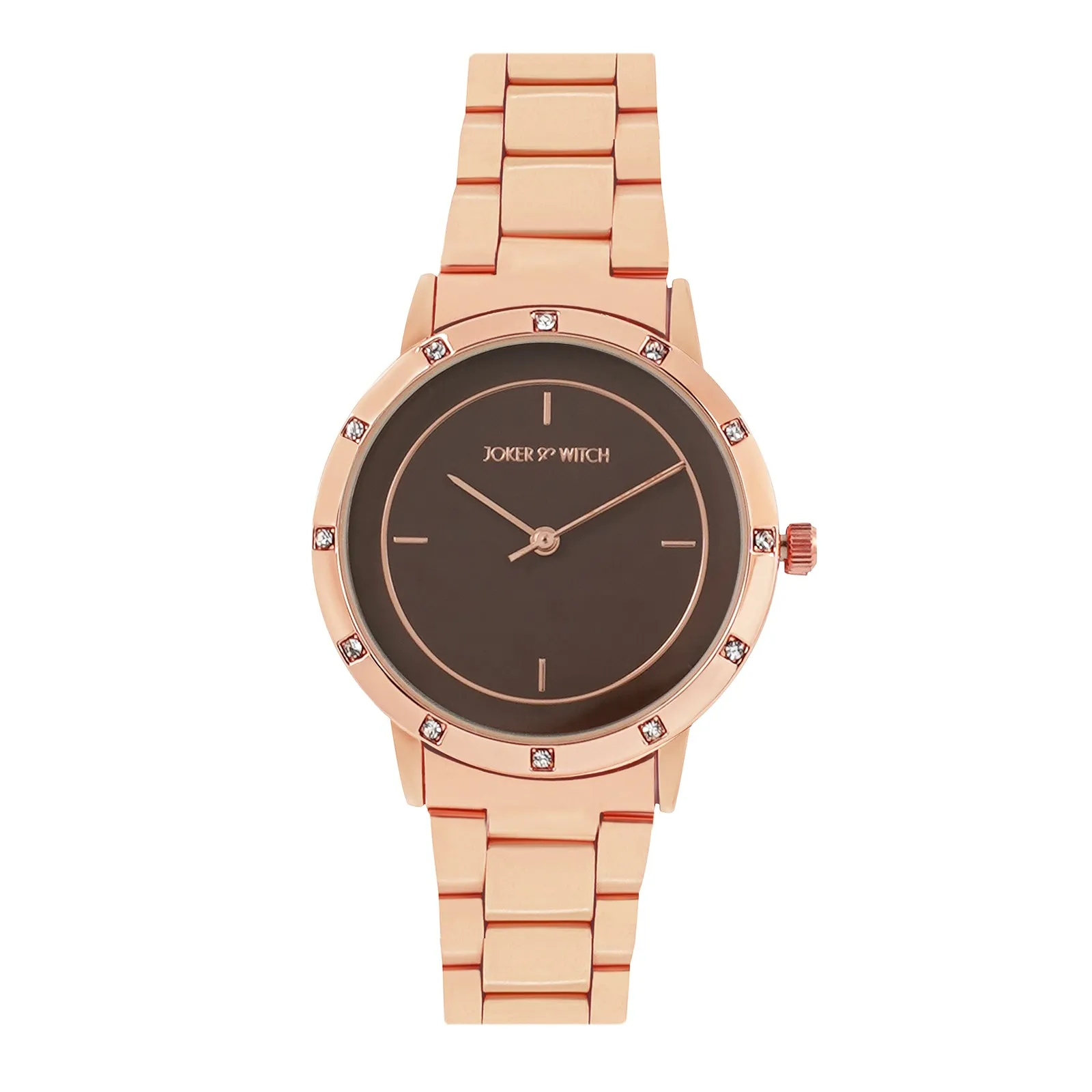 Sunset Brown Dial Metallic Strap Watch