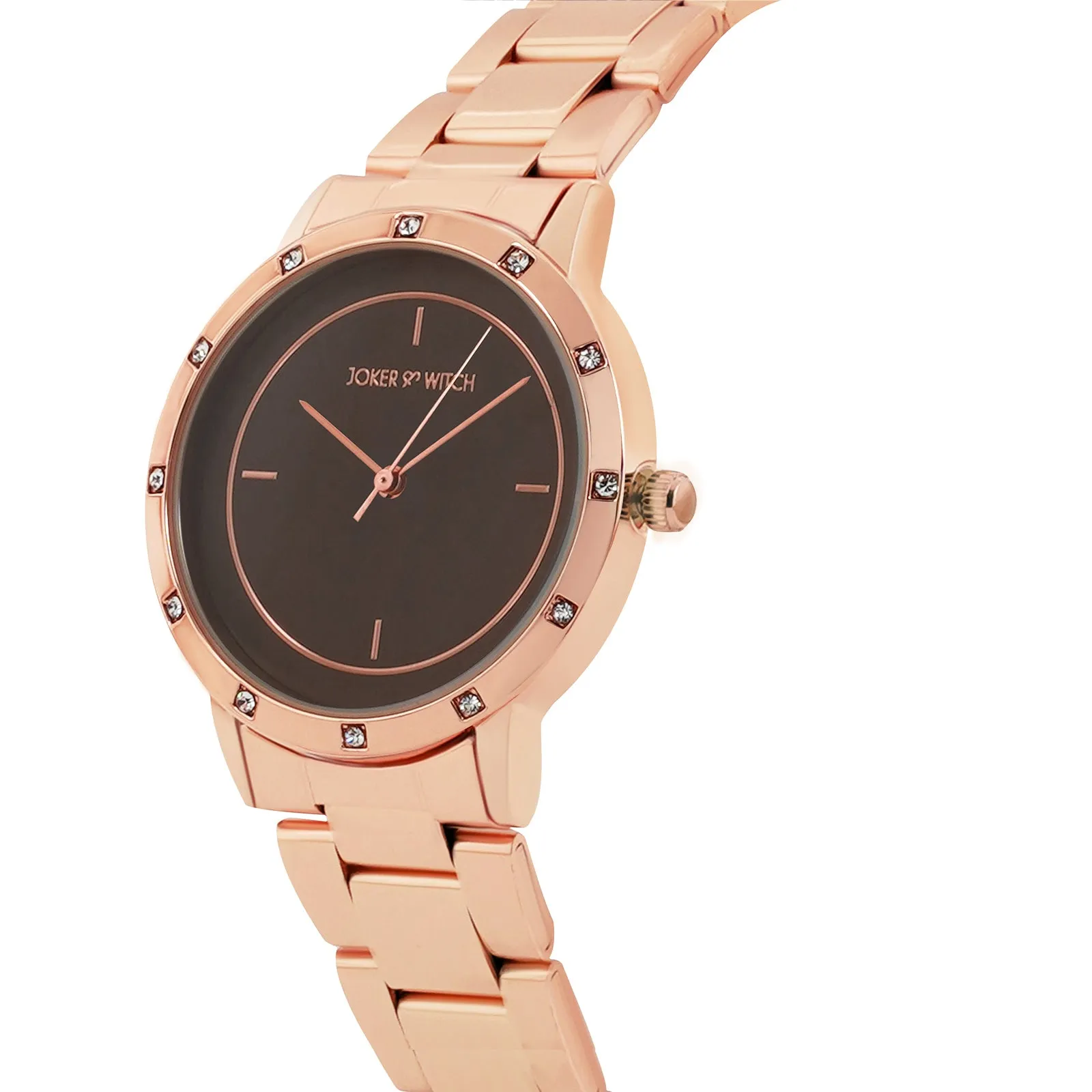 Sunset Brown Dial Metallic Strap Watch