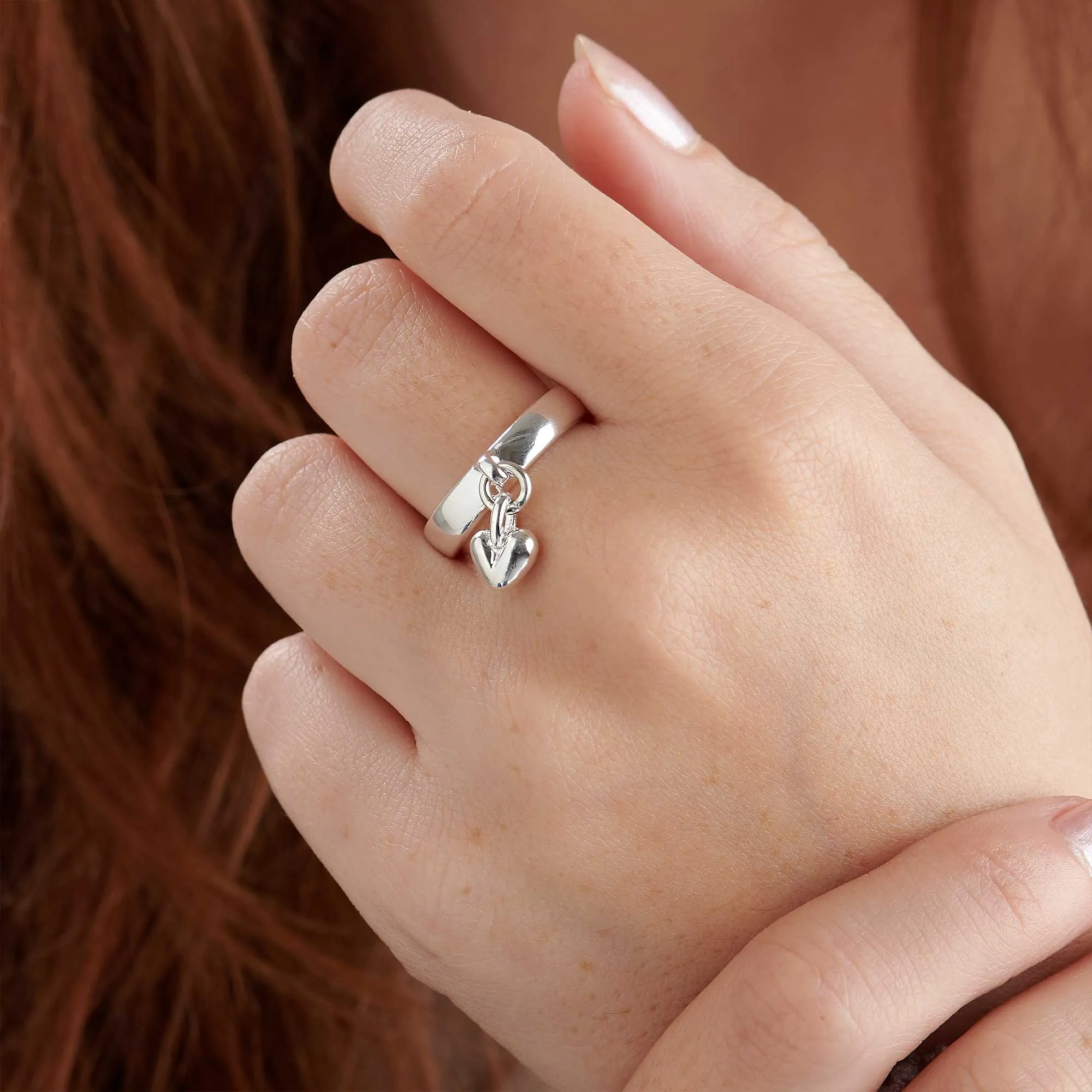 Sweetheart Silver Charm Ring