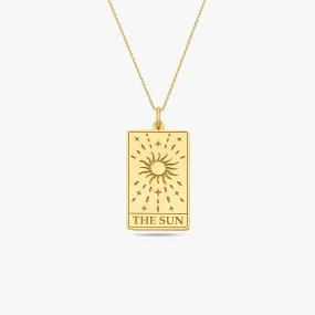 Tarot Card Necklace the Sun| 14K Gold Vermeil