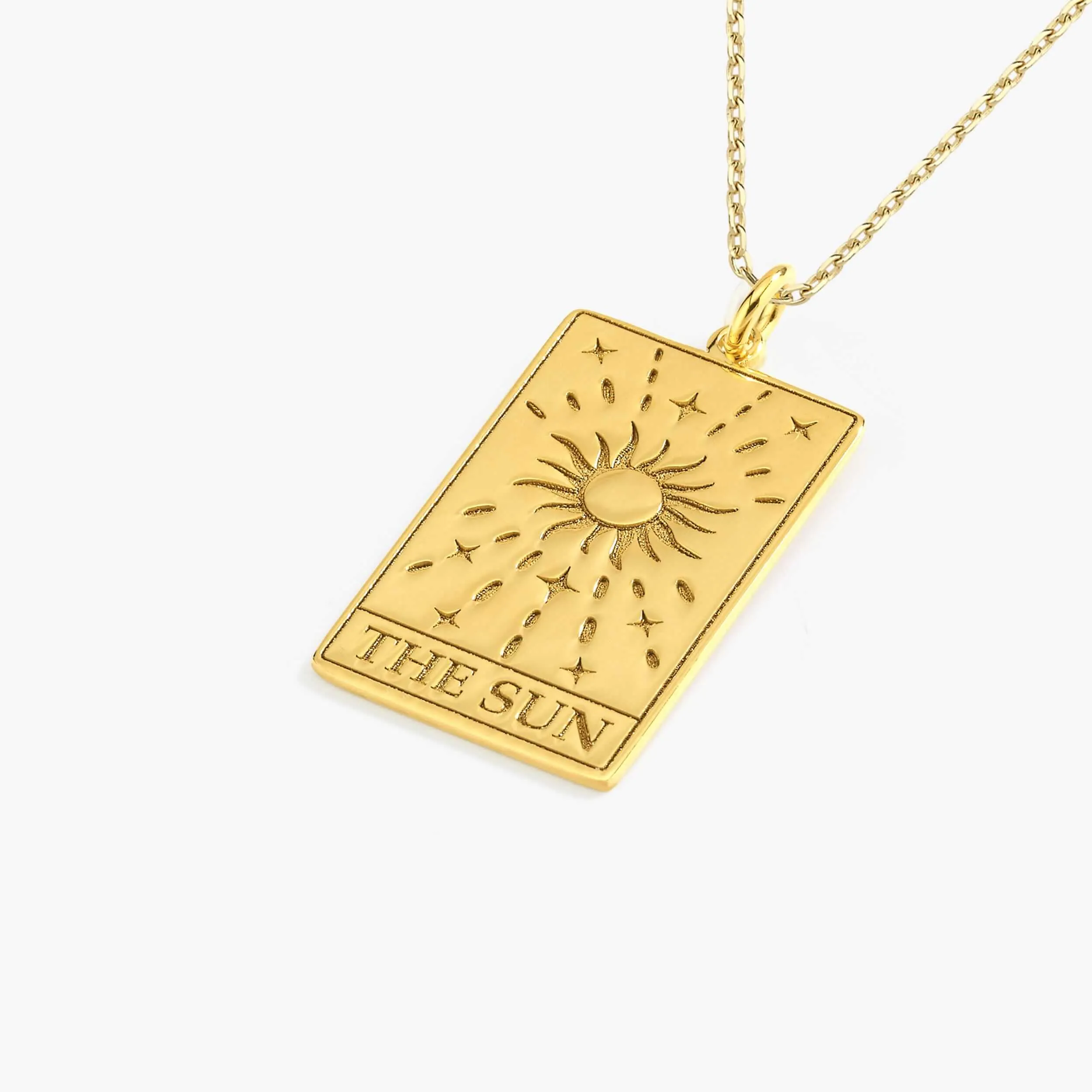 Tarot Card Necklace the Sun| 14K Gold Vermeil