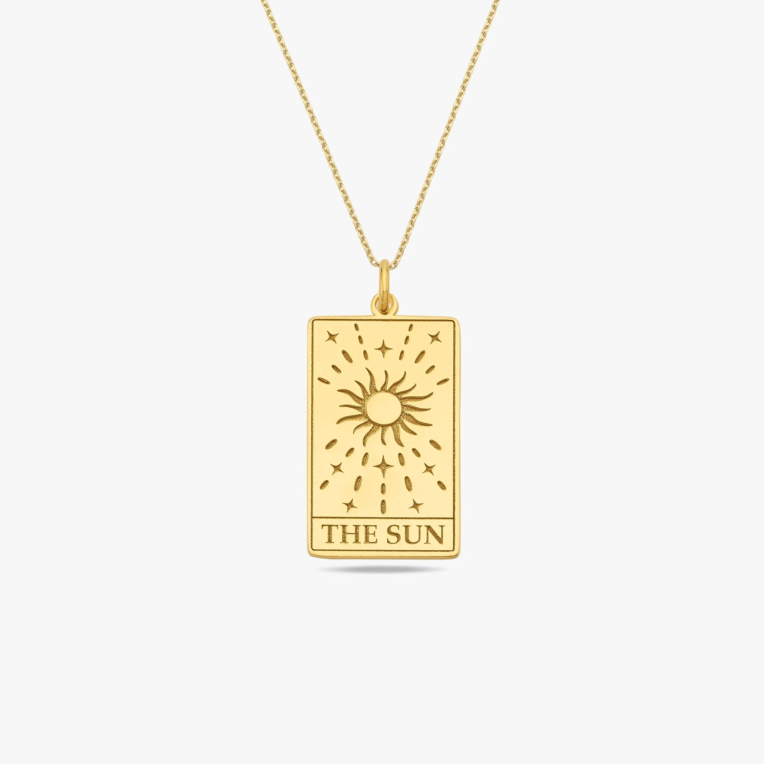 Tarot Card Necklace the Sun| 14K Gold Vermeil