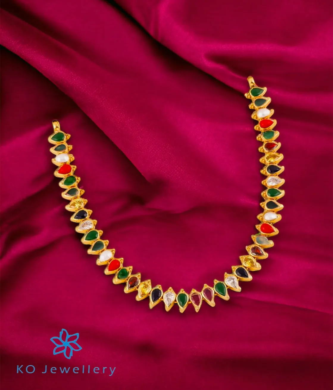 The Aru Silver Navratna Necklace