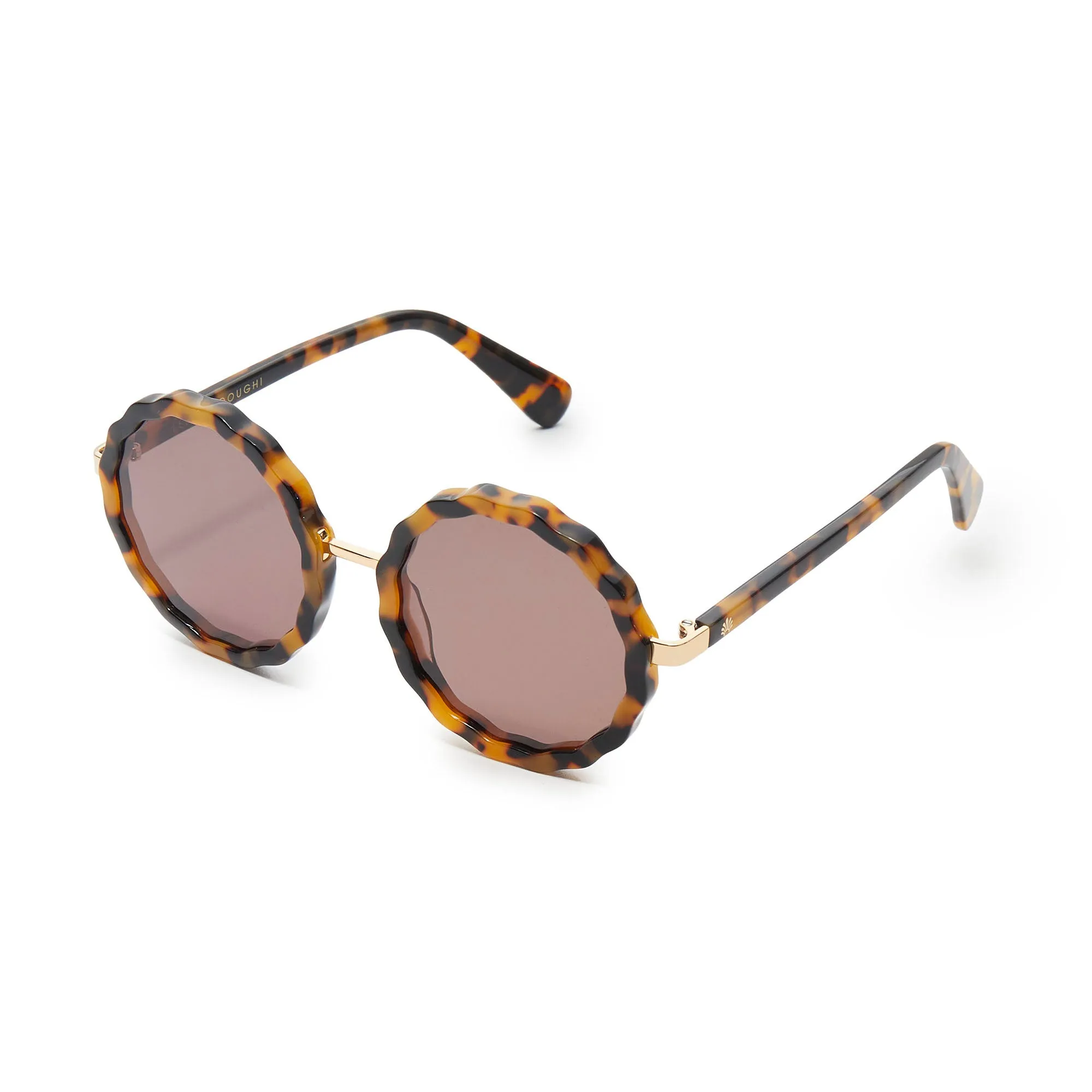 TORTOISE PAROS ROUND SUNGLASSES