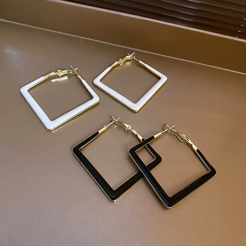 Trendy Enamel Unique Big Hoops