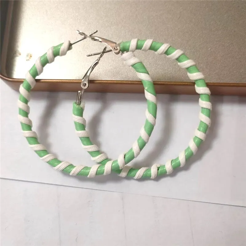 Trendy Enamel Unique Big Hoops