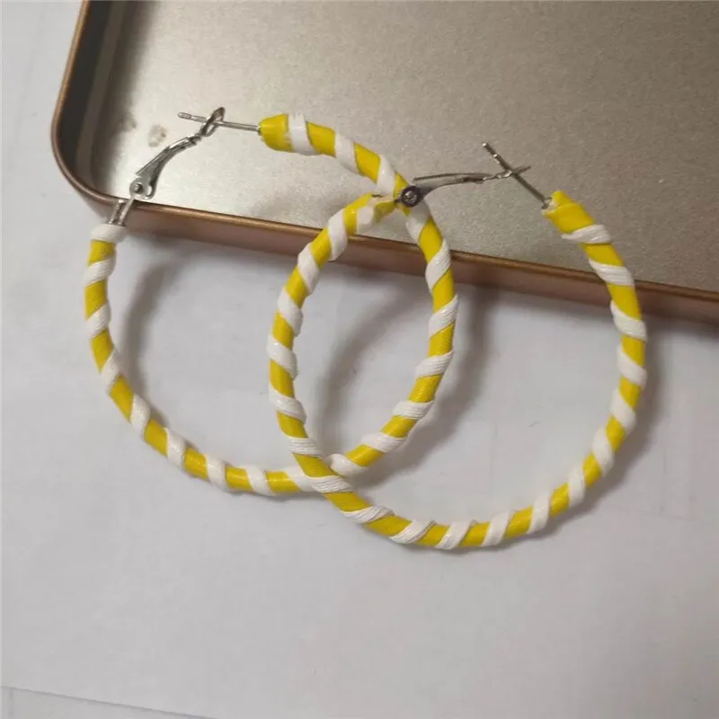 Trendy Enamel Unique Big Hoops