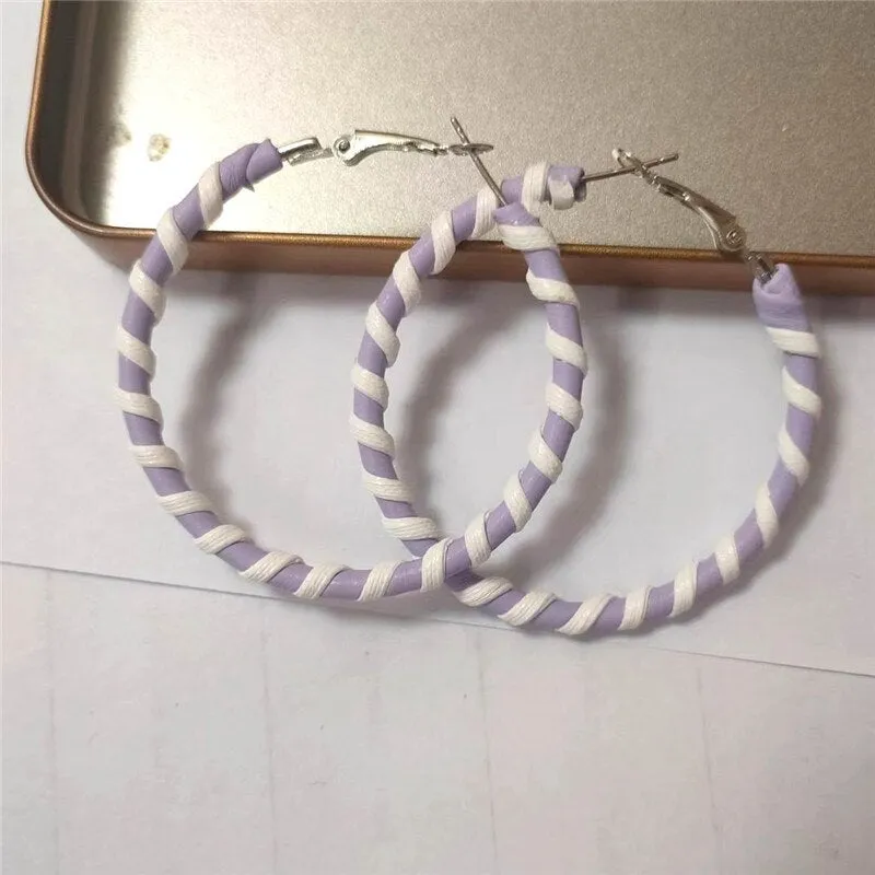 Trendy Enamel Unique Big Hoops