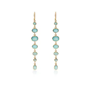 Vama | Lyla earrings | Metal-Sterling Silver | Stone-Aqua Chalcedony | Finish-Shiny