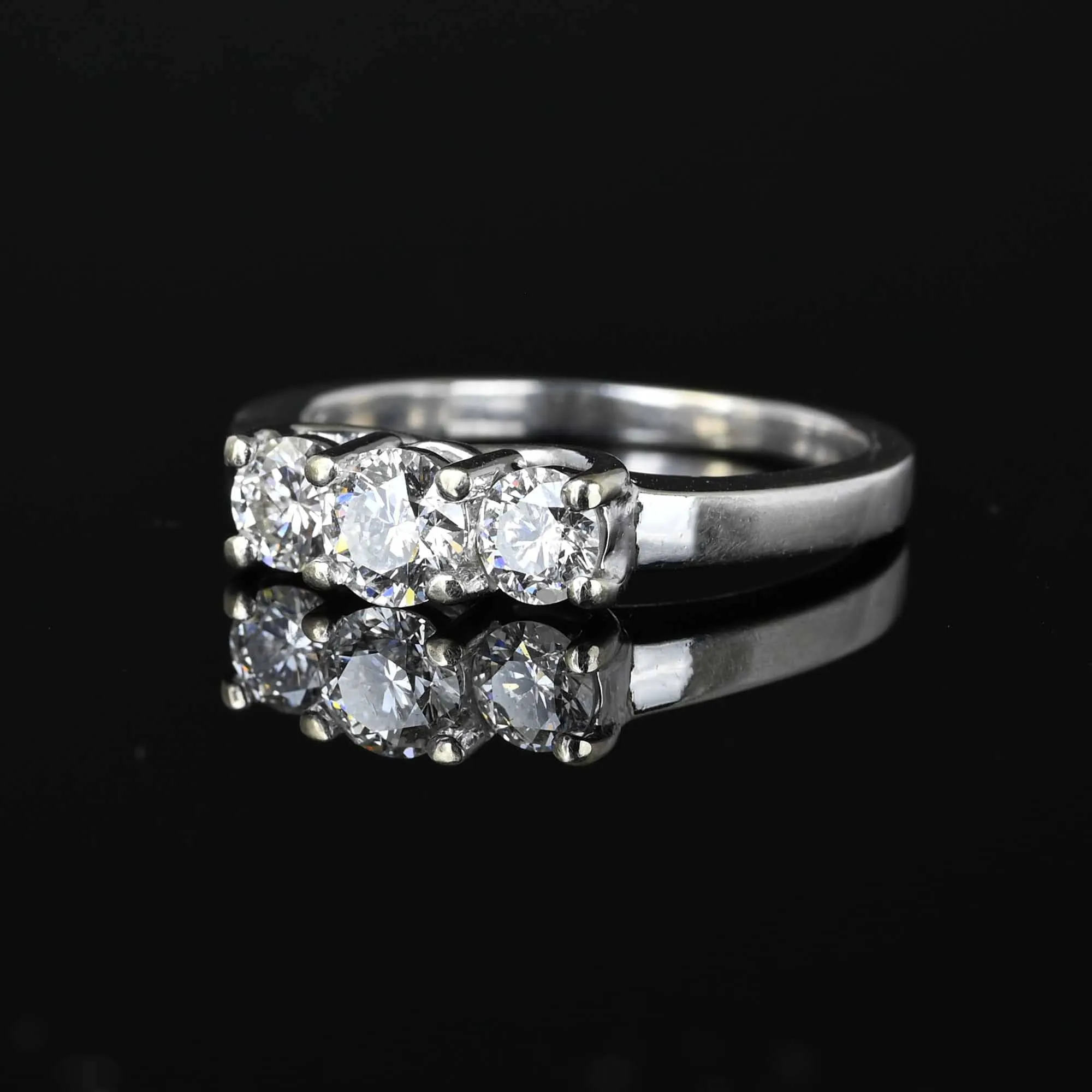 Vintage 1 CTW Diamond Three Stone Trilogy Ring