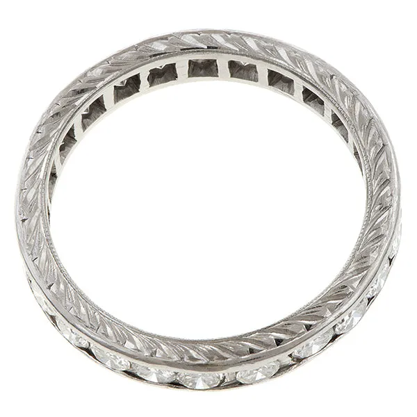 Vintage Diamond Eternity Band, Size 8 3/4